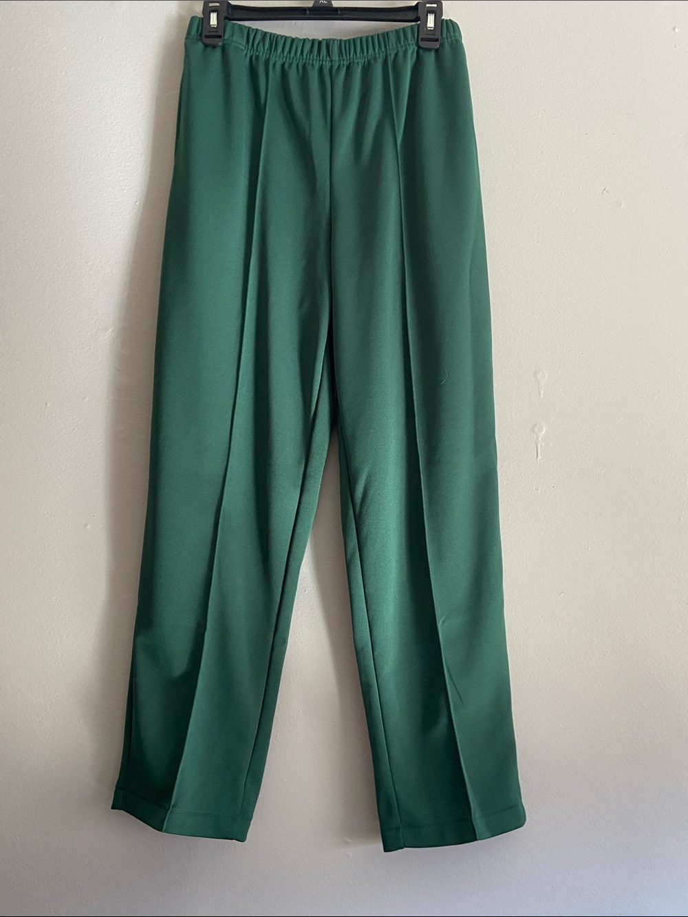 Vintage Blair Emerald Green Elastic Waist Pull-On Pants Side Slash Pockets 12PT